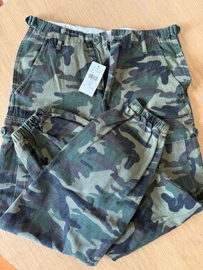 Camo Cargo Pants - Green Woodland Print